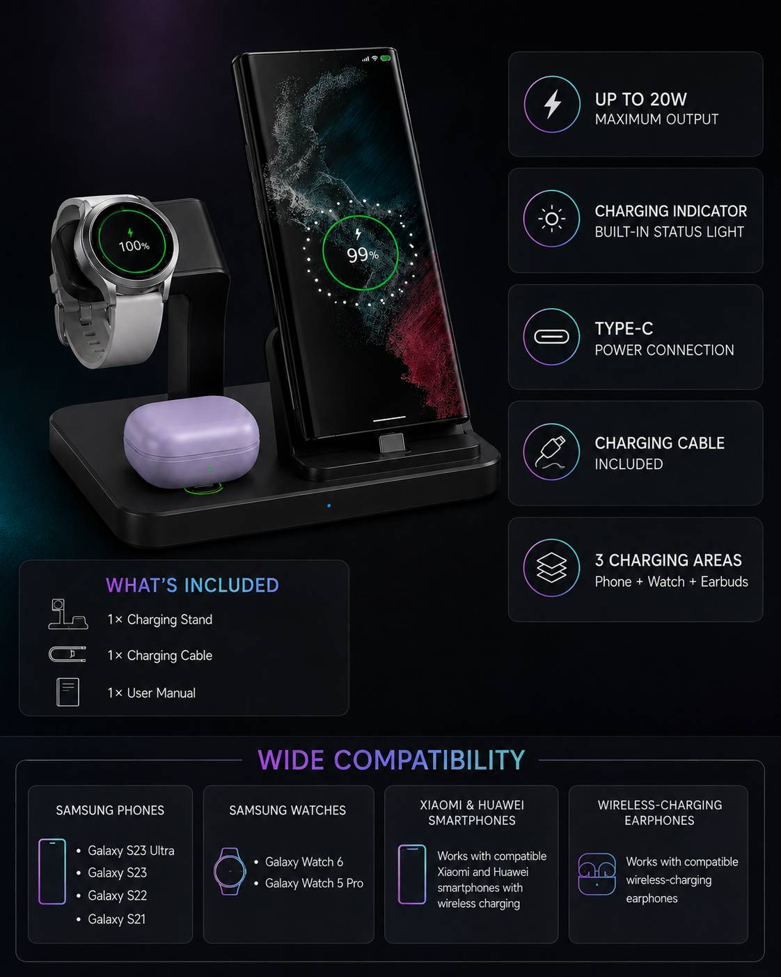 3-in-1 Wireless Charging Stand